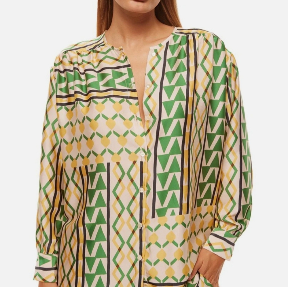 Misa Los Angeles teodora top Shirt Blouse Geometric NWT